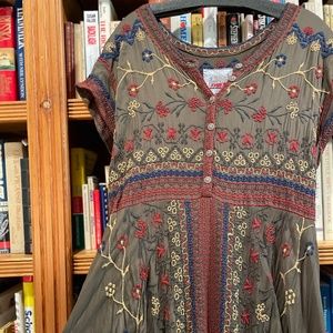 Johnny Was maxi dress short sleeve